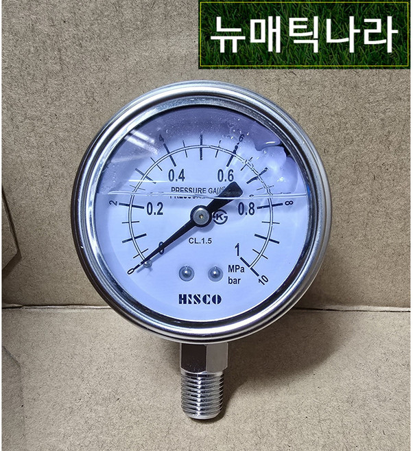 [ HISCO ] GOA60X10 205P25A ( 60파이 10kg 10bar A형 오일충만 압력 게이지 / 8A PT 1/4 / HSI 히스코 압력계 유압 국산 )