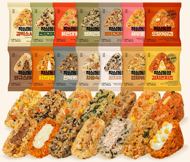 작심닭 작심통밥 귀리주먹밥 14종 혼합, 100g, 14개