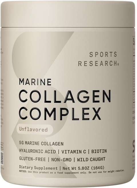 스포츠리서치 마린 콜라겐 컴플렉스 무맛, 1개, 163g
