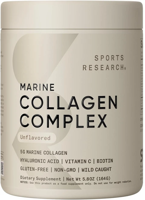 스포츠리서치 마린 콜라겐 컴플렉스 무맛, 1개, 163g - 쿠팡