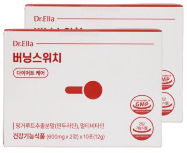 닥터엘라 버닝스위치 다이어트케어 핑거루트추출분말 판두라틴 12g 2개 608534, 10정
