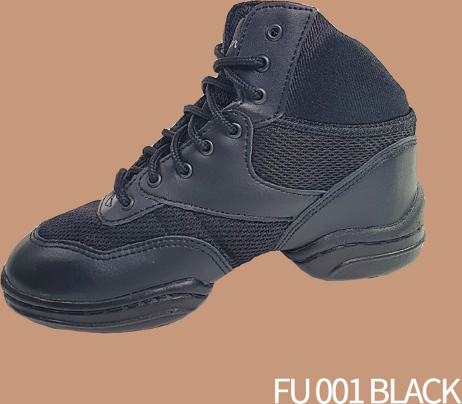 메트로 FU001 하이컷 째즈운동화 라인댄스 에어로빅 방송댄스 슈즈, 235, 블랙