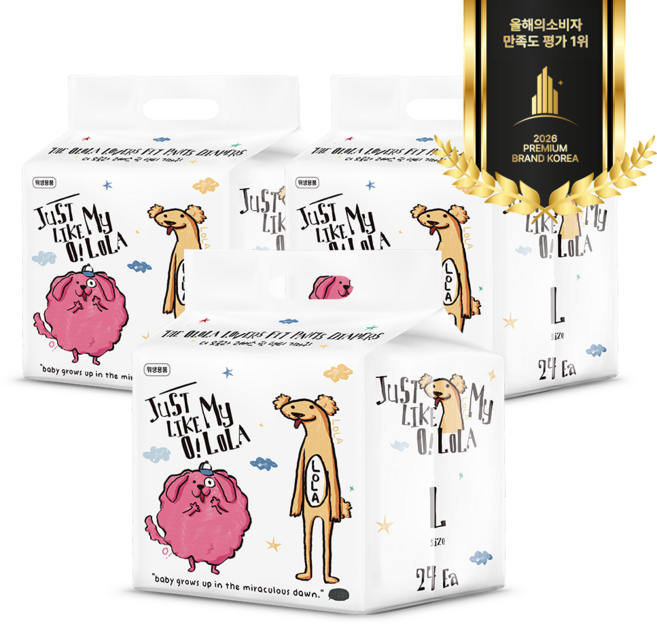 오로라 러버스핏 팬티기저귀 대형 24매x3팩, 러버스[팬티]대형24매x3팩