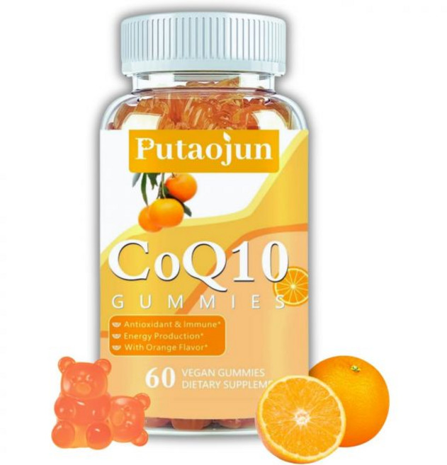 코엔자임 운동 능력 coq10 구미 | 성인용 오렌지 맛 무설탕 Q10 비타민 에너지 초고성 제 (120 카운트(2팩), 60 Count (Pack of 1)