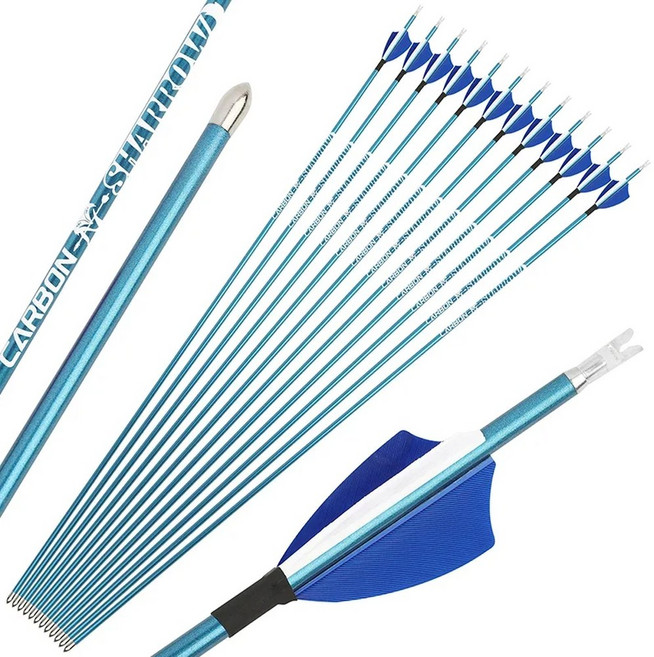 인치 사냥 mm ID4 사격용 양궁 32 1000 500 400 700 척추 화살 컴파운드 800 600 12 순탄소 리큐브르 900, Spine 600 Blue-12, 1개