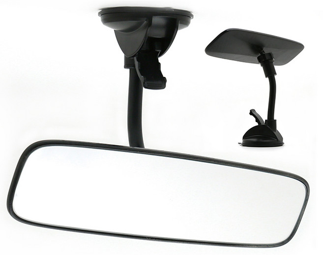 SEAMETAL 자동차 흡착식 룸미러 간편설치 광각 백미러 실내 보조미러 360도 회전 호스식 조절 각도, 1개, 실내거울