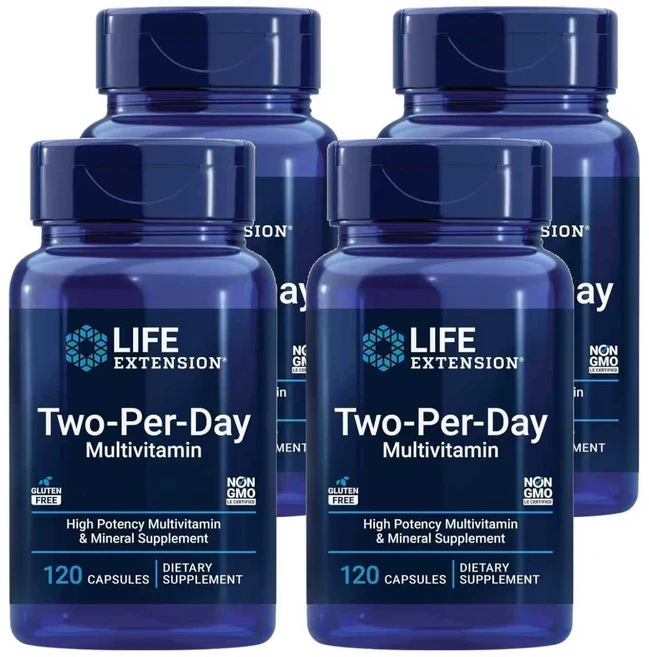 라이프익스텐션 투-퍼-데이 멀티비타민 캡슐, 4개, 120정 - 쿠팡