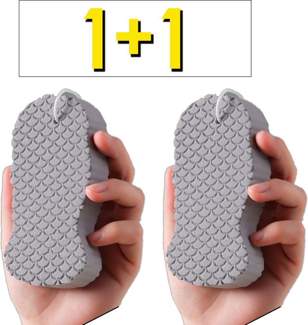 몽땅하우스 1+1 목욕 때밀이 때타올 스폰지, 그레이, 1세트, 2개입