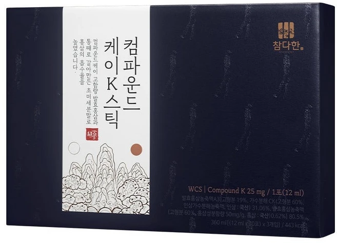참다한 컴파운드케이K 발효 홍삼 스틱 진액 30포 선물세트, 30개 - 쿠팡