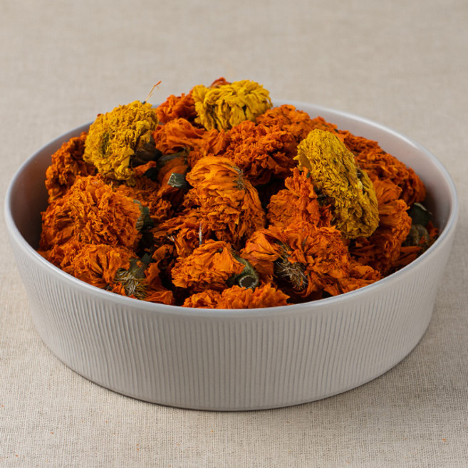 국산 메리골드 꽃차 300g 금잔화 마리골드 대용량 허브 효능 효과 말린 건조 건 루테인 금송화 천수국 카란듈라 제주산, 24QP_국산 메리골드꽃차 300g, 1개