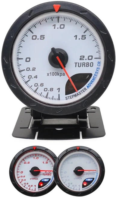 60mm 자동 미터 부스트 수온 오일 온도 압력 타코미터 볼트 호환 공기 연료 배기 가스 RPM 화이트 페이스, 05 Boost Gauge