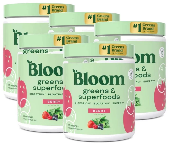 블룸 그린 앤 수퍼푸드 파우더 베리맛 Bloom Nutrition Greens Superfoods Powder, 5개 - 쿠팡