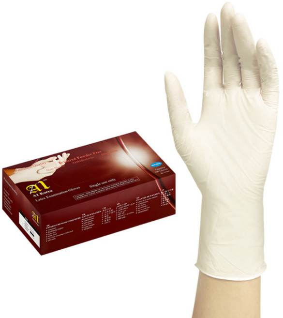 A1 라텍스장갑 100매 아이보리XS S M L니트릴 의료용, S, 100개