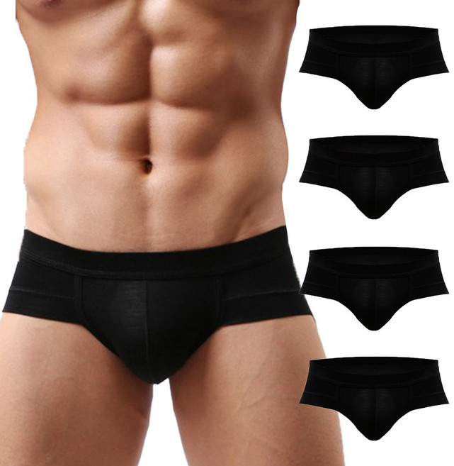 남성 슬림라인 3D 입체형 삼각 브리프 데일리 소프트 언더웨어 팬티 5P