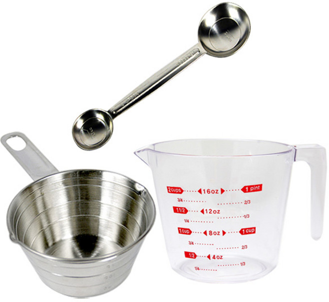 쿡차미 스텐 롱계량스푼 + 투명 계량컵 500ml + 스텐 계량컵, 혼합색상, 1개