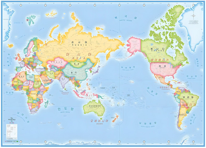 나우맵 휴대용 무광코팅 세계지도 70 x 50 cm, 1개