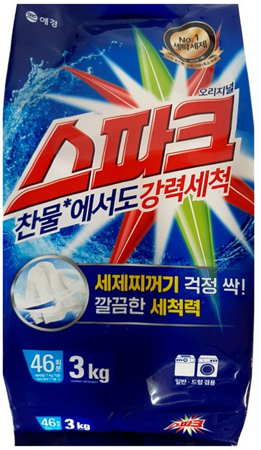 스파크 오리지널 분말세제 리필, 3kg, 1개