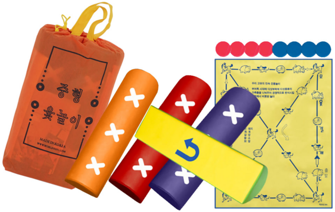 파티짱 민속 전통 중형 윷 놀이 세트 (칼라) 게임, 혼합색상, 1개