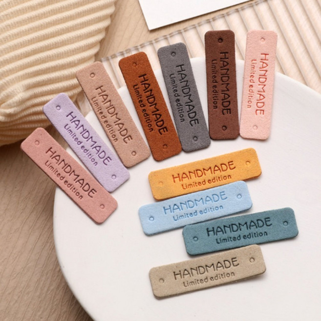 뜨개질 의류 장식 라벨 DIY 가죽 핸드메이드태그 부자재, 1개, Mindlab 브라운