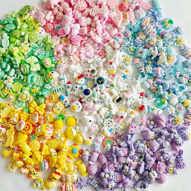 데코덴 파츠 미니 50개 키캡 꾸미기 탑꾸 슬라임 파츠 대용량 슬라임 DIY 재료 귀여운 작은 파츠 플라스틱 부자재 도매, 01.미니-혼합