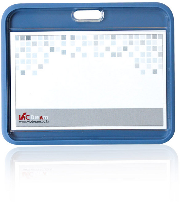 빅드림 6025 실키 사원증 ID 목걸이 명찰 이름표 (가로) 블루 6개입 (끈 별도), 단품, 단품