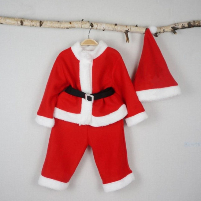 오자드 어린이 남아 여아 돌아기 크리스마스 코스튬 성탄절 산타복 모자 세트
