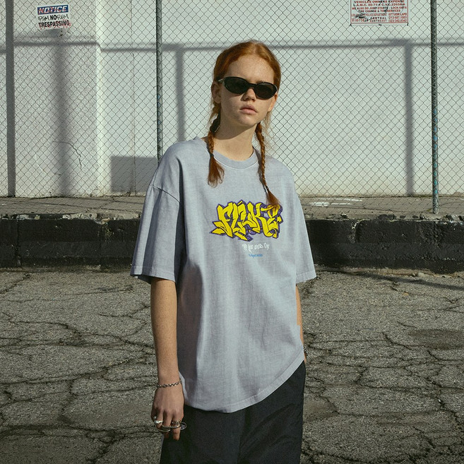 플루크 크랙 그래피티 로고 피그먼트 반팔티 FST731 5color