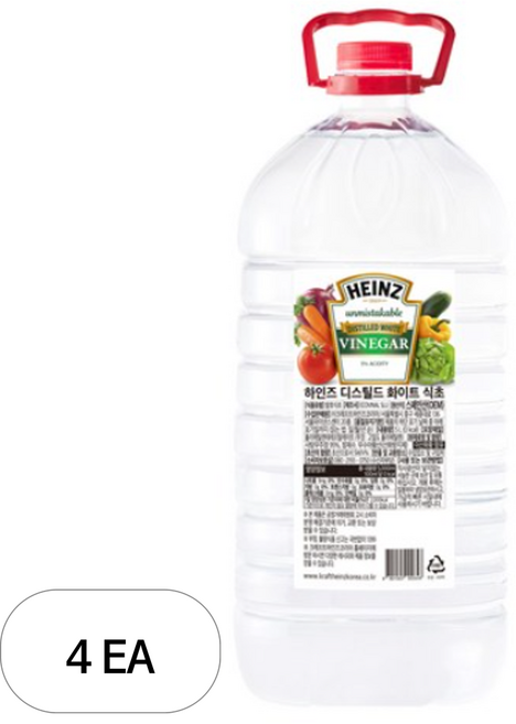 하인즈 디스틸드 화이트 식초, 4개, 5L