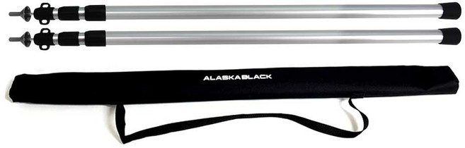 캠핑 슬라이드 가변 메인 폴대 2개 +가방, 실버