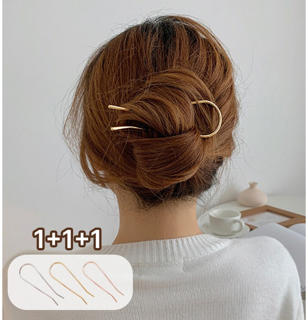 앙플러스 여성 머리핀 u자 헤어 비녀 핀