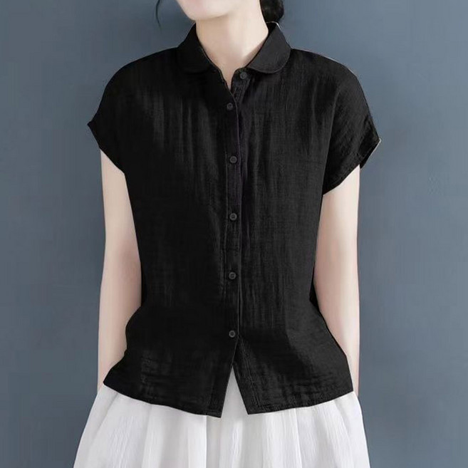 드마엘 클라라 여성 린넨 베이직 반팔 셔츠 (5color)+델로나