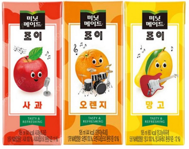 미닛메이드 3종 48팩 오렌지x16p+사과x16p+망고x16p, 48개, 190ml