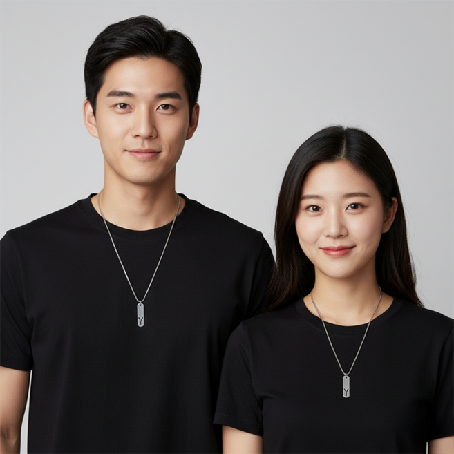 데일로엔 우정 커플 기념일 알파벳 이니셜 펜던트 패션 목걸이