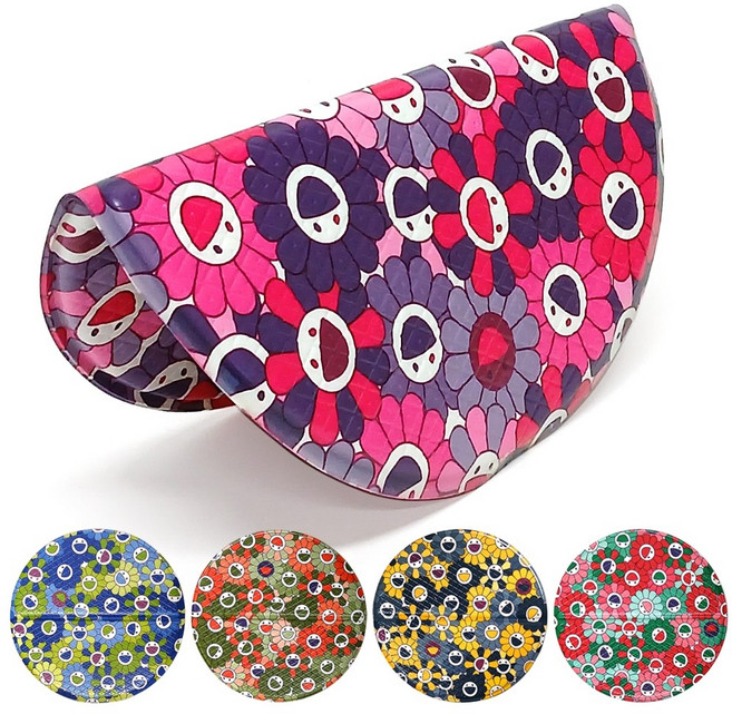 토탈하우스 반으로 딱 접히는 해피플라워 사우나방석 원형 (대) 양면 반접 사우나매트 국산제조 목욕방석 원형방석