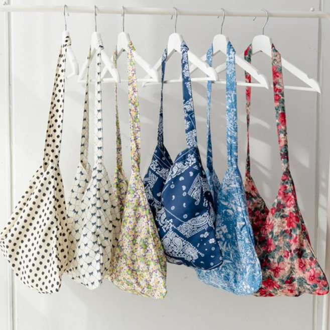 여성 빈티지 프린트 호보 에코백 가방