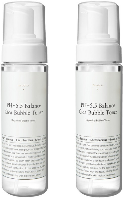 올리올리 PH5.5 약산성 시카 리페어 버블 토너 거품 팩 2개 세트 [보습 진정 장벽 케어]