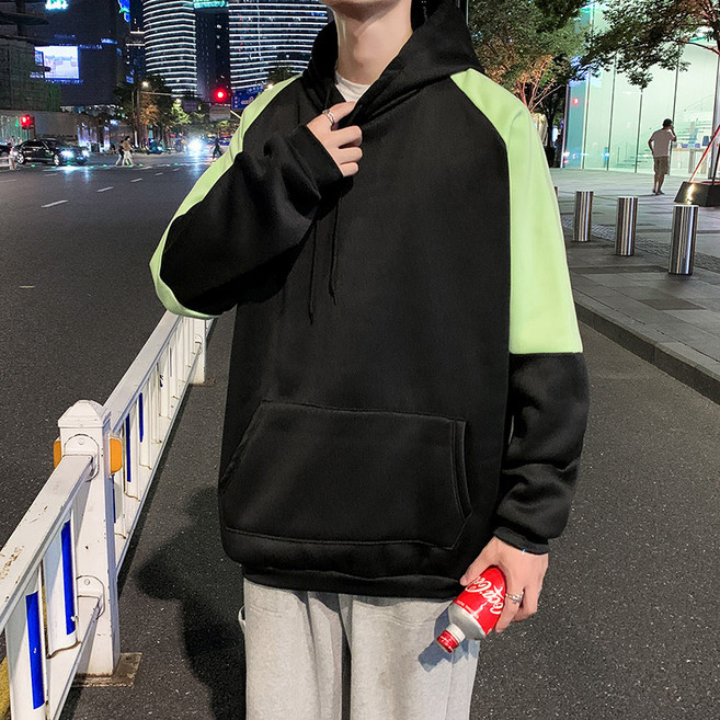 스웨터 남자 가을 겨울 Ins 홍콩 스타일 유행 스트리트 Ruffian 잘 생긴 코트 캐주얼 느슨한 양털 후드 탑