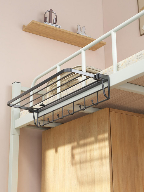 2층 침대 옷걸이 선반 빨래 건조대 이층 행거 원룸 기숙사 차이브화이트 소형 [35cm 길이], 차이브화이트 대형 [55cm 길이]