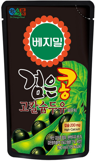 정식품)베지밀 검은콩 고칼슘 두유 파우치 190ml, 30개