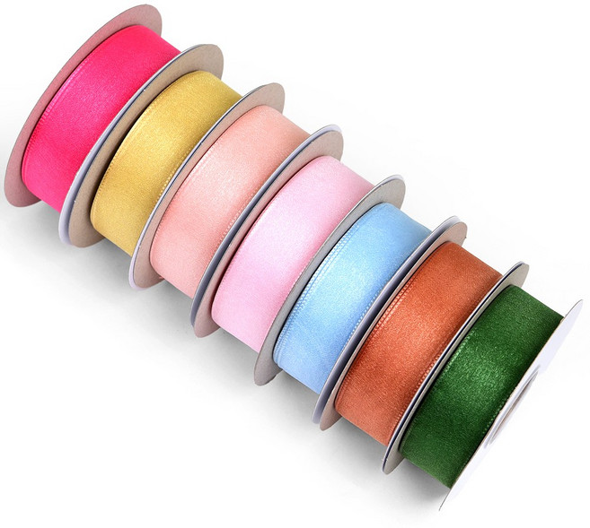 오간디 리본 끈 30yd, 25mm, 07.살핑크색