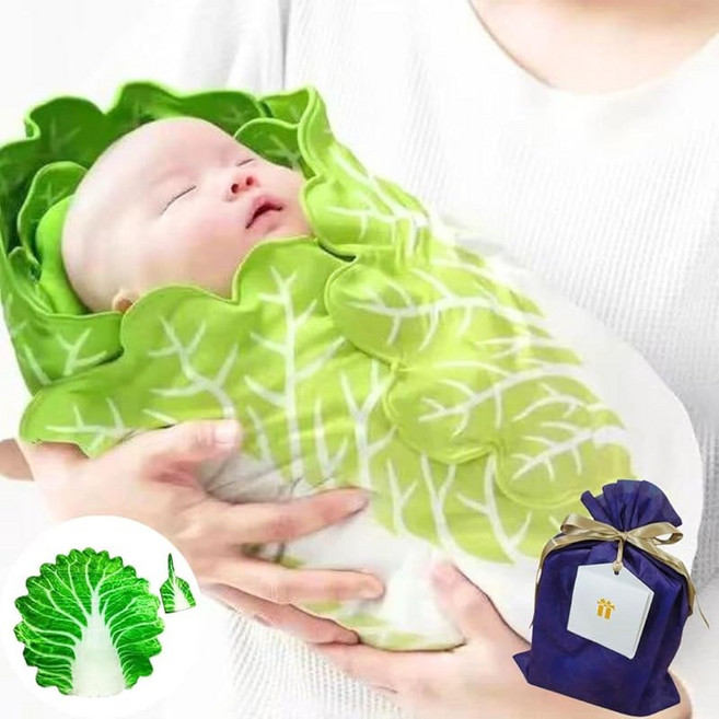 배추 겉싸개 진짜 재미있다 신생아 채소 블랭킷 모자달린 아기 선물 지원 가능
