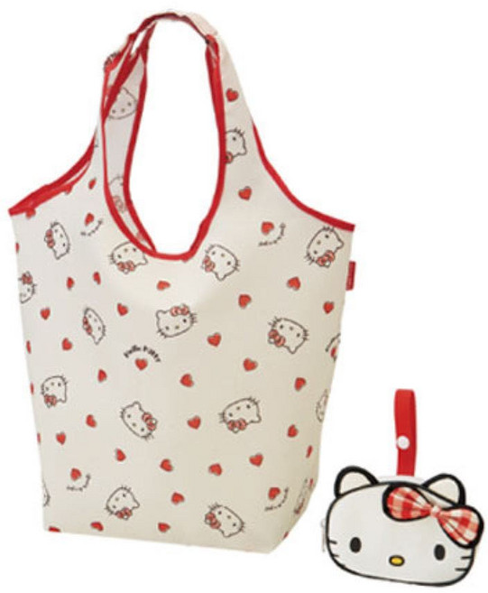 헬로키티 쇼핑 휴대용 장바구니 에코백 세트, 1개