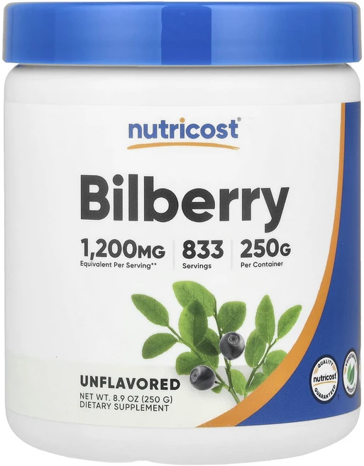 Nutricost 빌베리 분말 무맛 250g(8.9oz), Nutricost 빌베리 분말 무맛 250g89oz, 1개 - 쿠팡