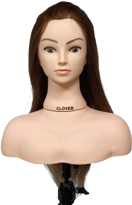 클로버 미용 커트연습용 인모통가발, 100인모 17인치(D3A17BR), 1개