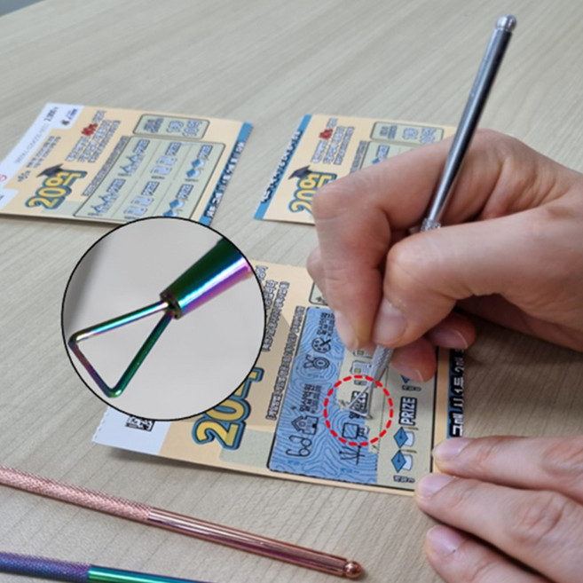 복권 스크래퍼 긁기 도구 긁개 휴대용 미니 즉석 글개 스크리퍼, 티타늄