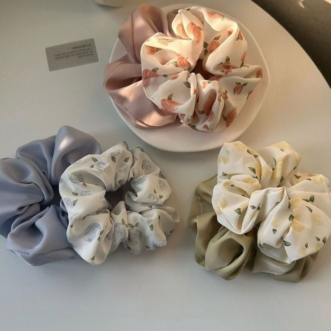 하이퀄 플라워 6P 벨벳 헤어끈 여성 포니테일 데일리 머리삔 FS105