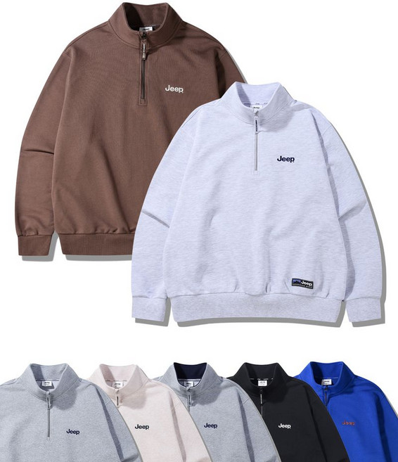 지프 JEEP [360g] M-Logo 하프집업 맨투맨 (JR5TSU838) 8 colors JR5TSU838EV