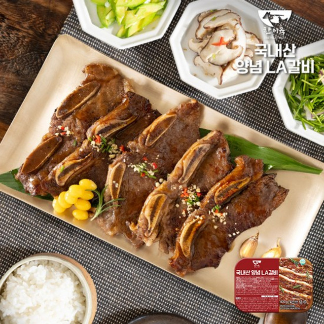한끼육 국내산 양념 LA갈비 (총 4kg), 10개, 400g