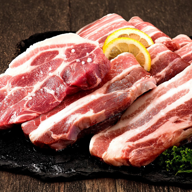 한돈 구이용 목살+삼겹살 1kg(500g+500g), 한돈 삼겹 500g+목살500g, 500g