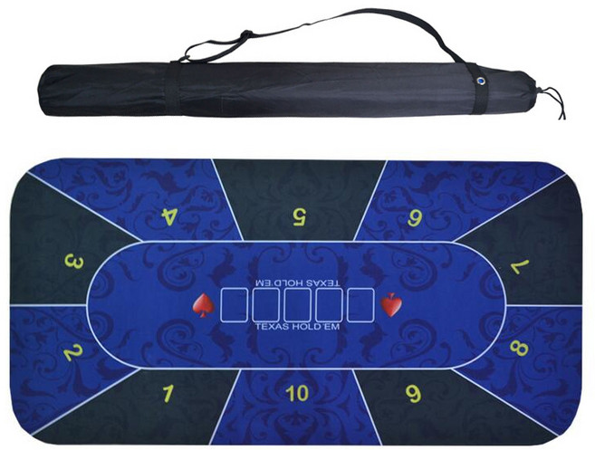 애드천사 텍사스 홀덤테이블보 1800mm X 900mm 게임매트 포커테이블보 포커매트 홀덤 레이아웃 게임 매트, 파랑, 1개
